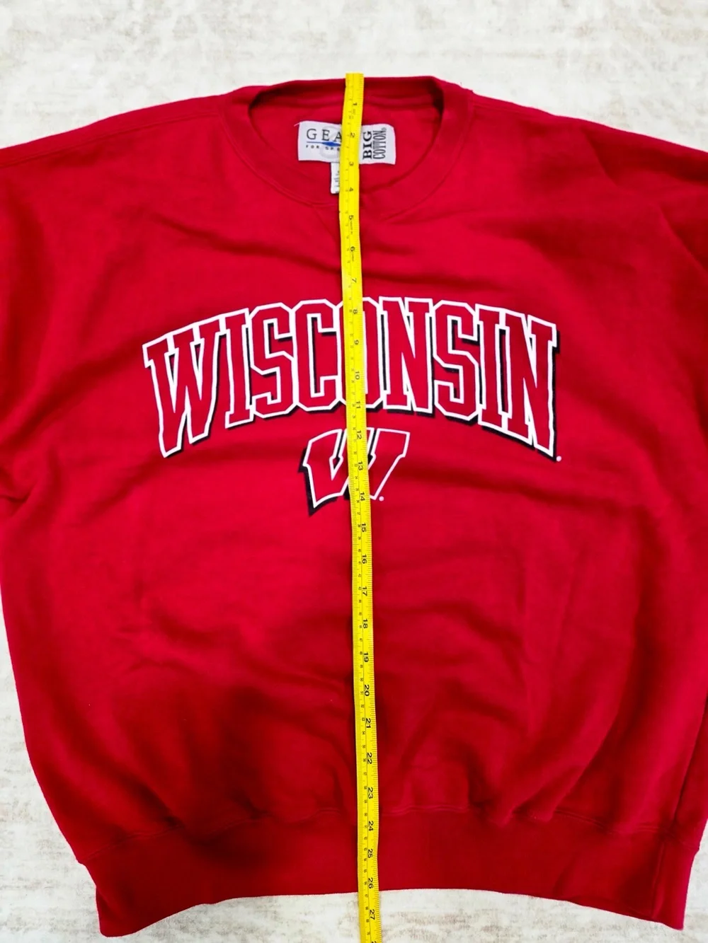 Vintage 90s Gear for Sports Wisconsin Badgers Big Cotton Sweatshirt Medium